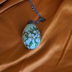 S. Wong Hand painted Egg necklace
